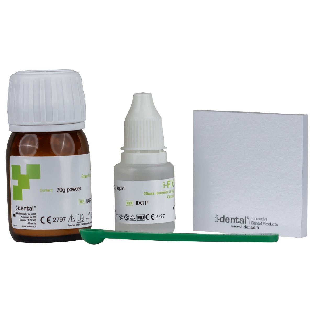 Ciment Glass Ionomer i-FIX pentru Coroane și Punți, 20g+10ml