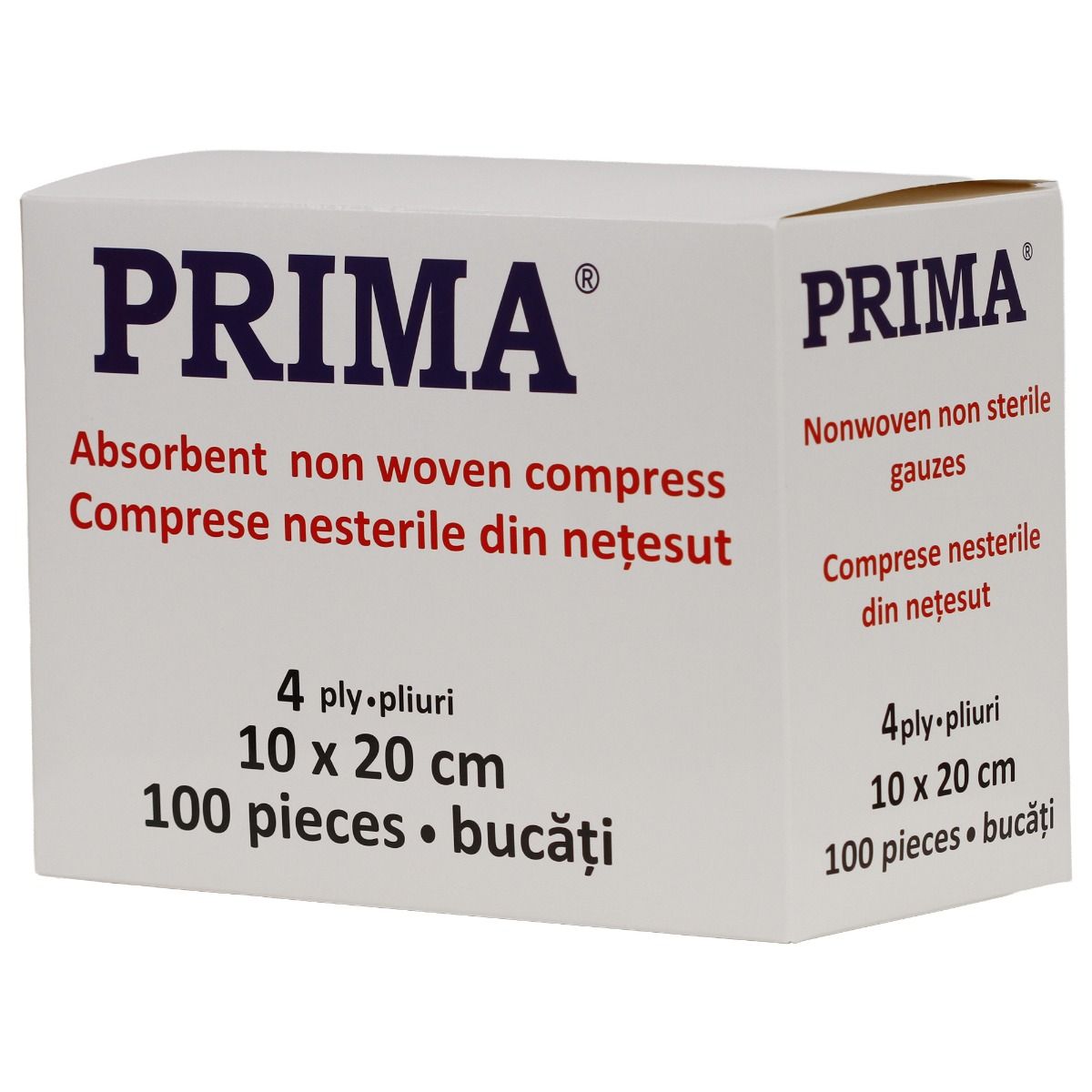 Comprese nesterile din PPSB, PRIMA, 4 pliuri, 20x10cm, 100 bucati — imaginea 5