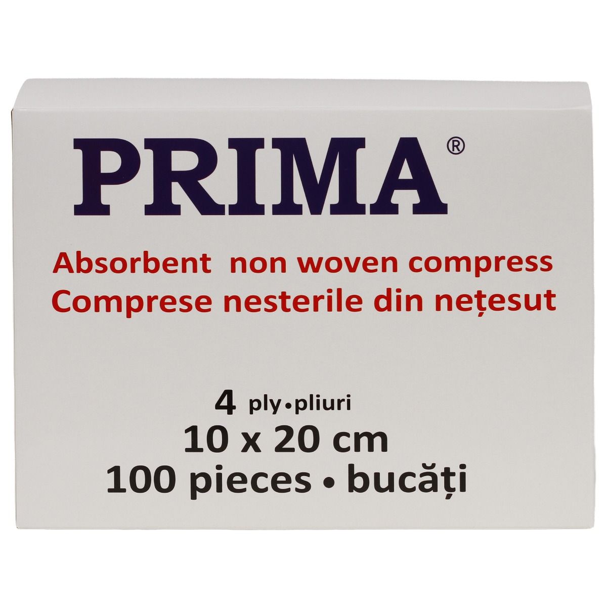 Comprese nesterile din PPSB, PRIMA, 4 pliuri, 20x10cm, 100 bucati — imaginea 6