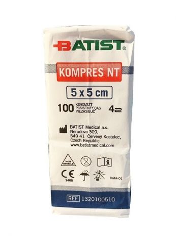 Comprese netesute 5x5 cm, 100 buc