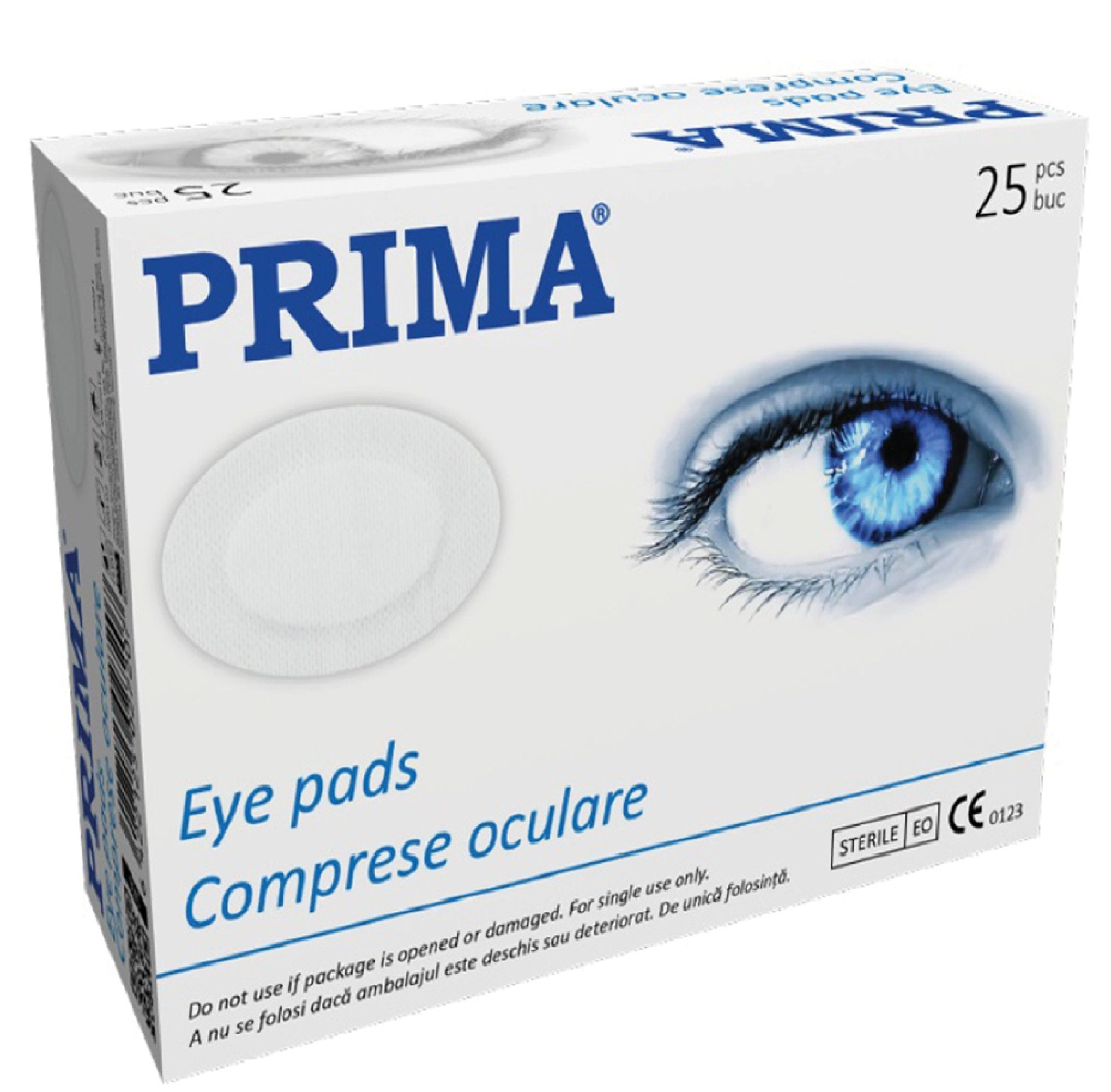 Comprese oculare adezive sterile, PRIMA, 56x70, 25 buc.
