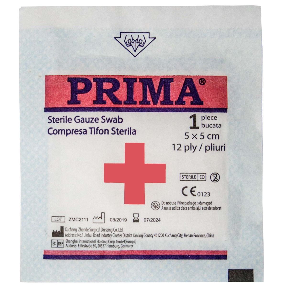 Comprese sterile din tifon PRIMA, 5x5cm, 12 straturi, 100 bucati — imaginea 4