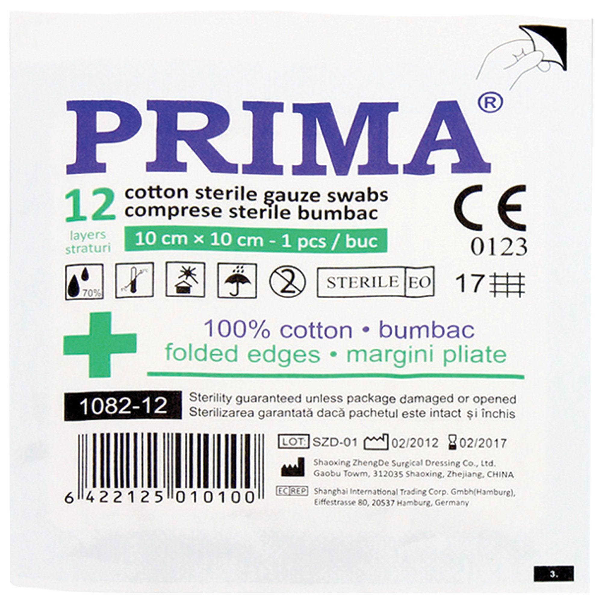 Comprese sterile tifon PRIMA, 12 straturi, 10x10 cm — imaginea 4
