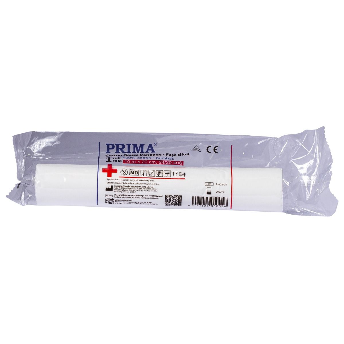 Fașă medicală din tifon PRIMA, 10m x 20cm, 100% bumbac — imaginea 5