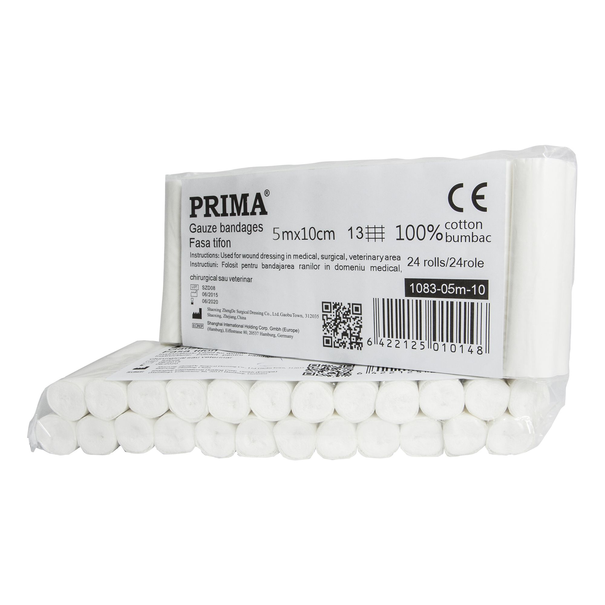 Fășă Tifon Sterilă PRIMA, 5m x 10cm, Bumbac, 24 Role — imaginea 2