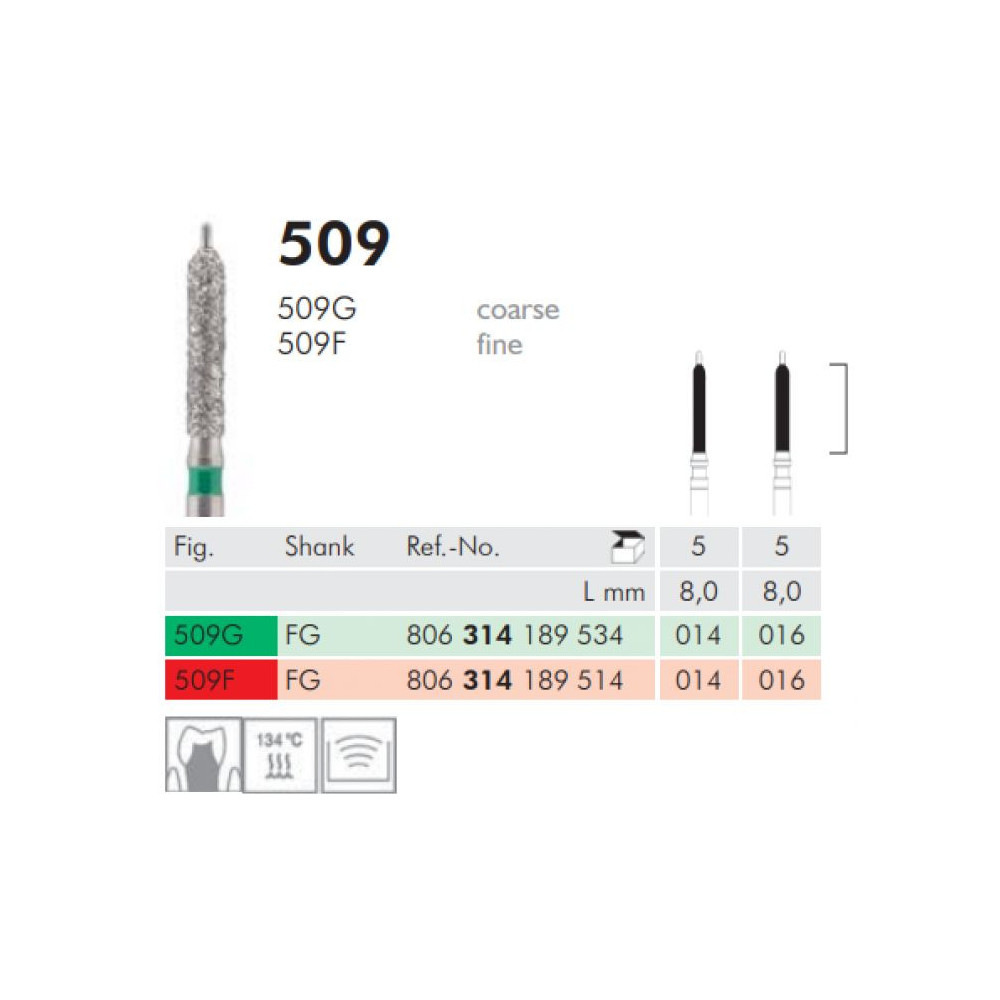 Freze turbină diamantate 509G 016 Meisinger