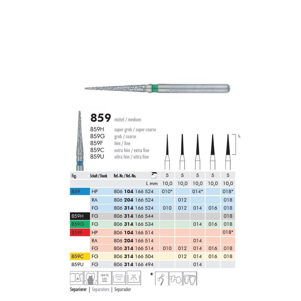 Freze turbină diamantate 859F 014 Meisinger