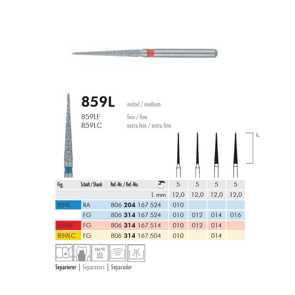 Freze turbină diamantate 859LF 014 Meisinger