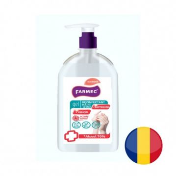 Gel Dezinfectant Mâini Farmec cu Alcool 70% și Glicerină, 500ml