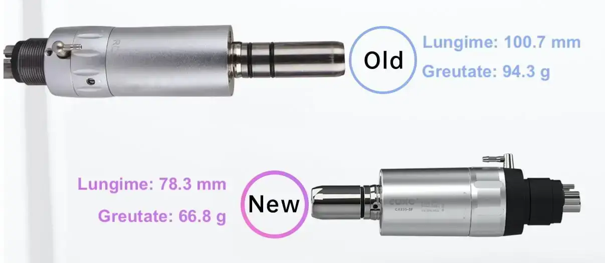 Kit complet piese dentare COXO 235-M: contraunghi, piesă dreaptă, micromotor — imaginea 2