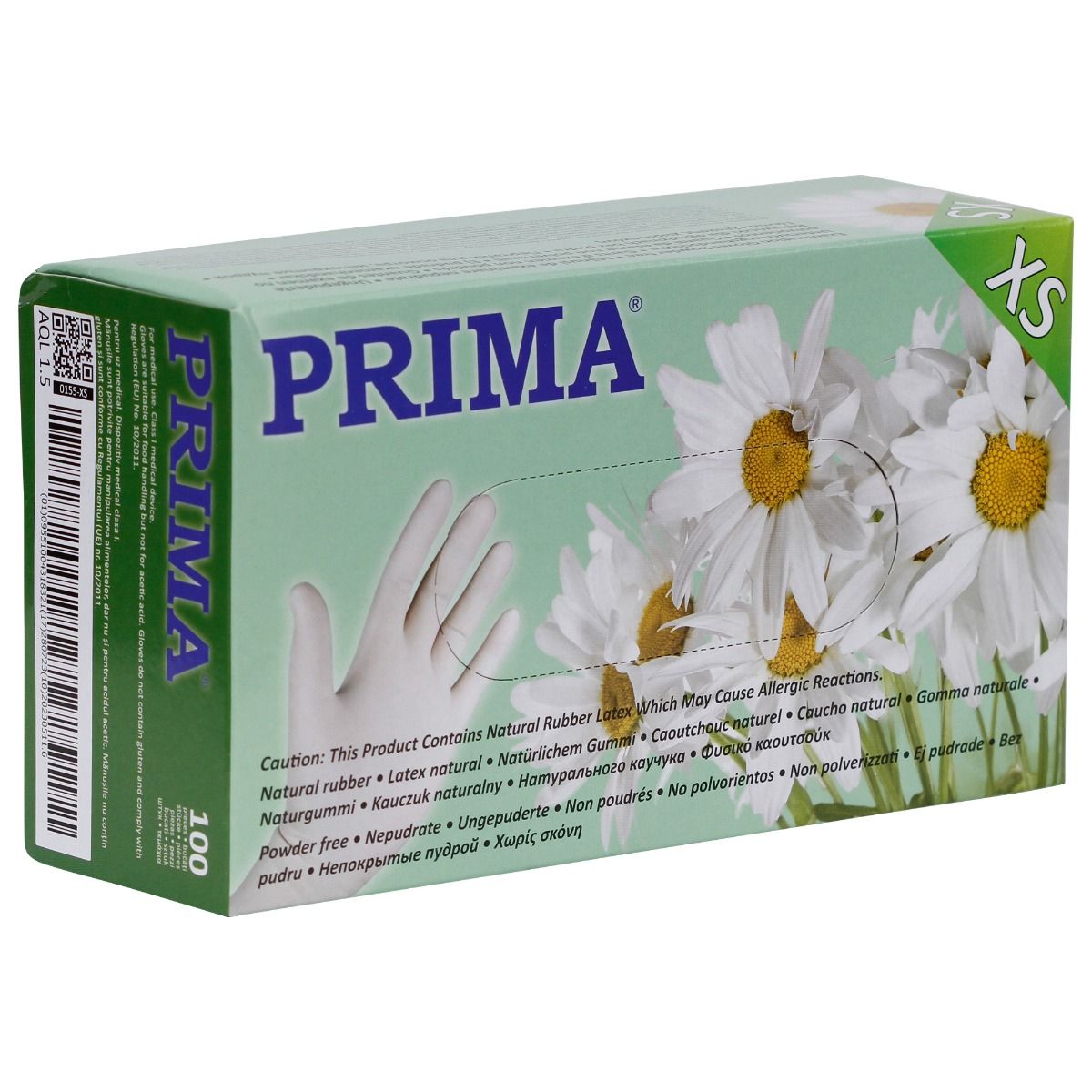 Manusi examinare albe din latex, nepudrate, PRIMA, marimi XS-XL, 100 bucati — imaginea 5