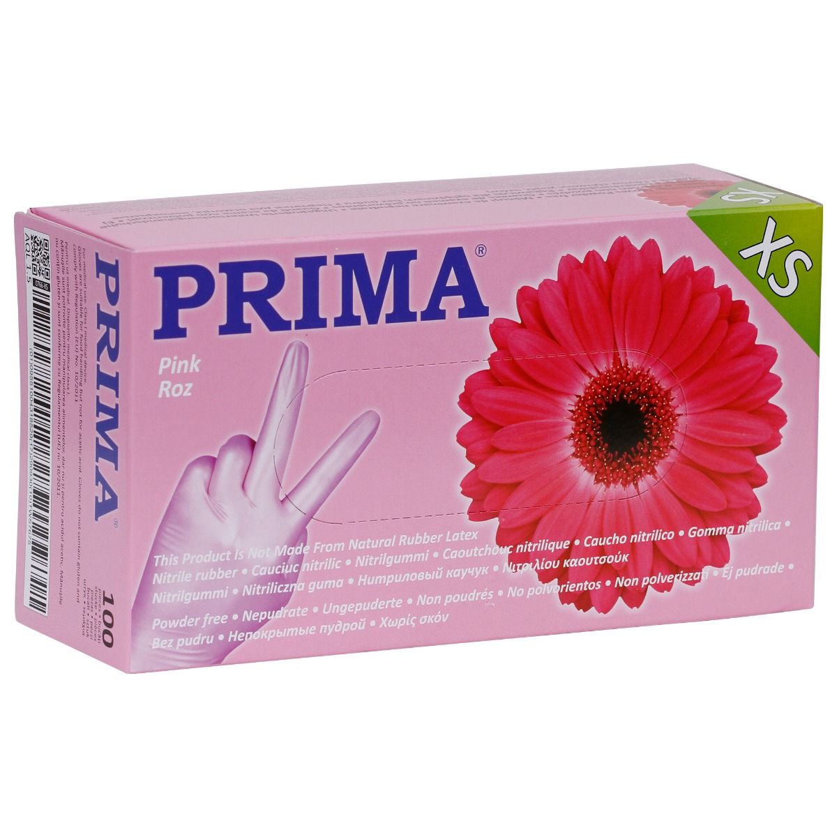 Manusi examinare roz din nitril, nepudrate, PRIMA, marimi S-XL, 100 bucati — imaginea 5