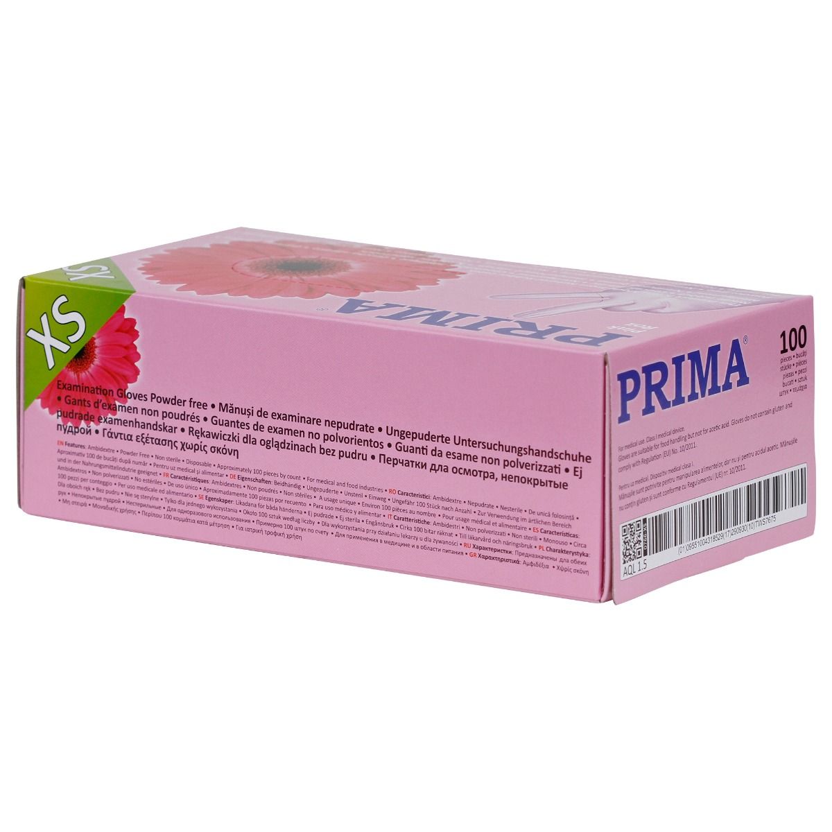 Manusi examinare roz din nitril, nepudrate, PRIMA, marimi S-XL, 100 bucati — imaginea 6