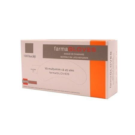 Mănuși latex nepudrate M x 100 buc Farma Gloves