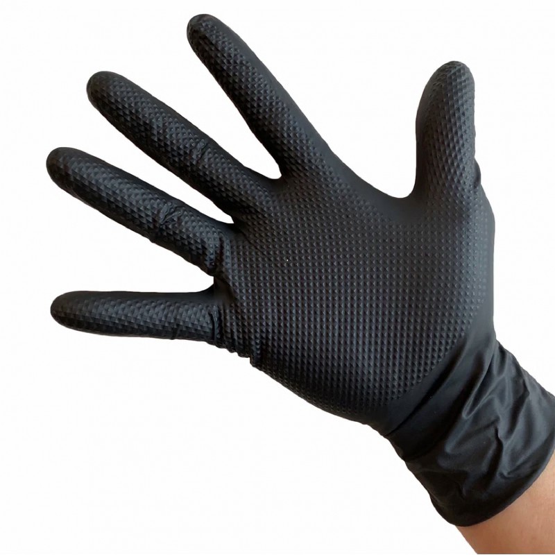 Mănuși nitril negre Diamond Strong, mărimea L, 50 buc, Farma Gloves