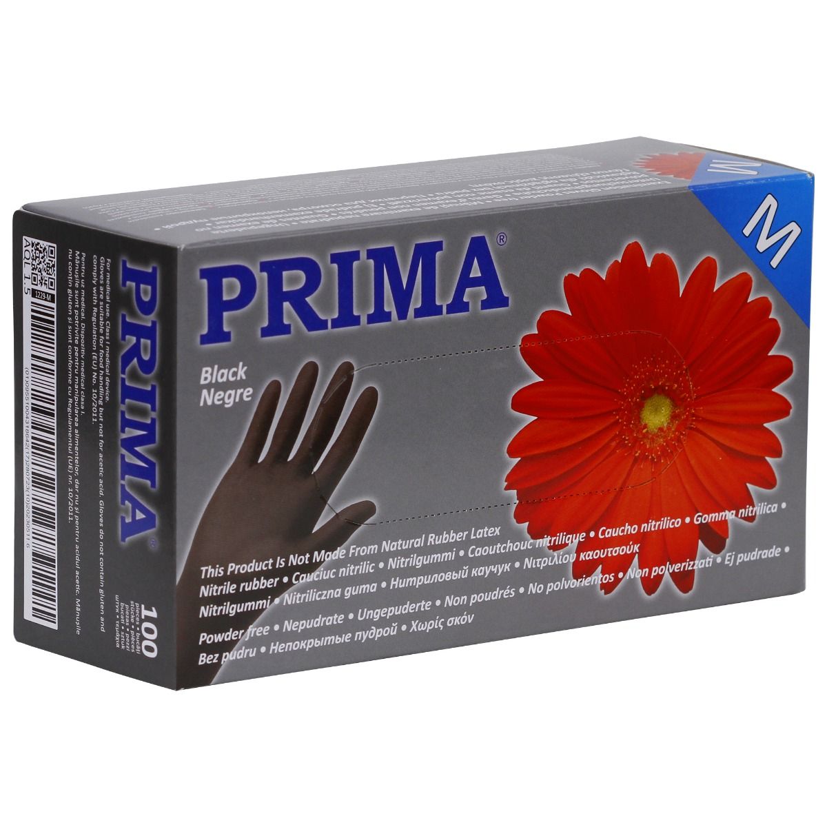 Mănuși Nitril Negre PRIMA: Protecție Superioară, Nepudrate