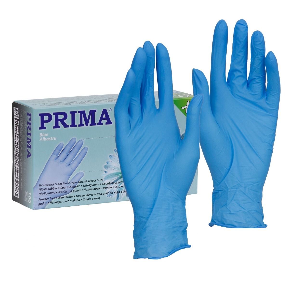 Mănuși Nitril PRIMA, Albastre, Nepudrate, Examinare, S-XL
