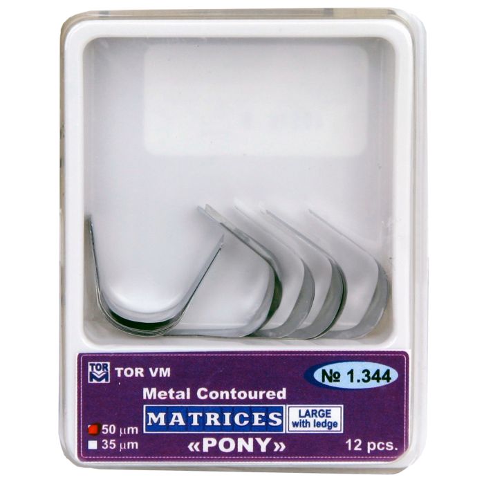 Matrici metalice stomatologice Pony, bombate, din inox – L/S