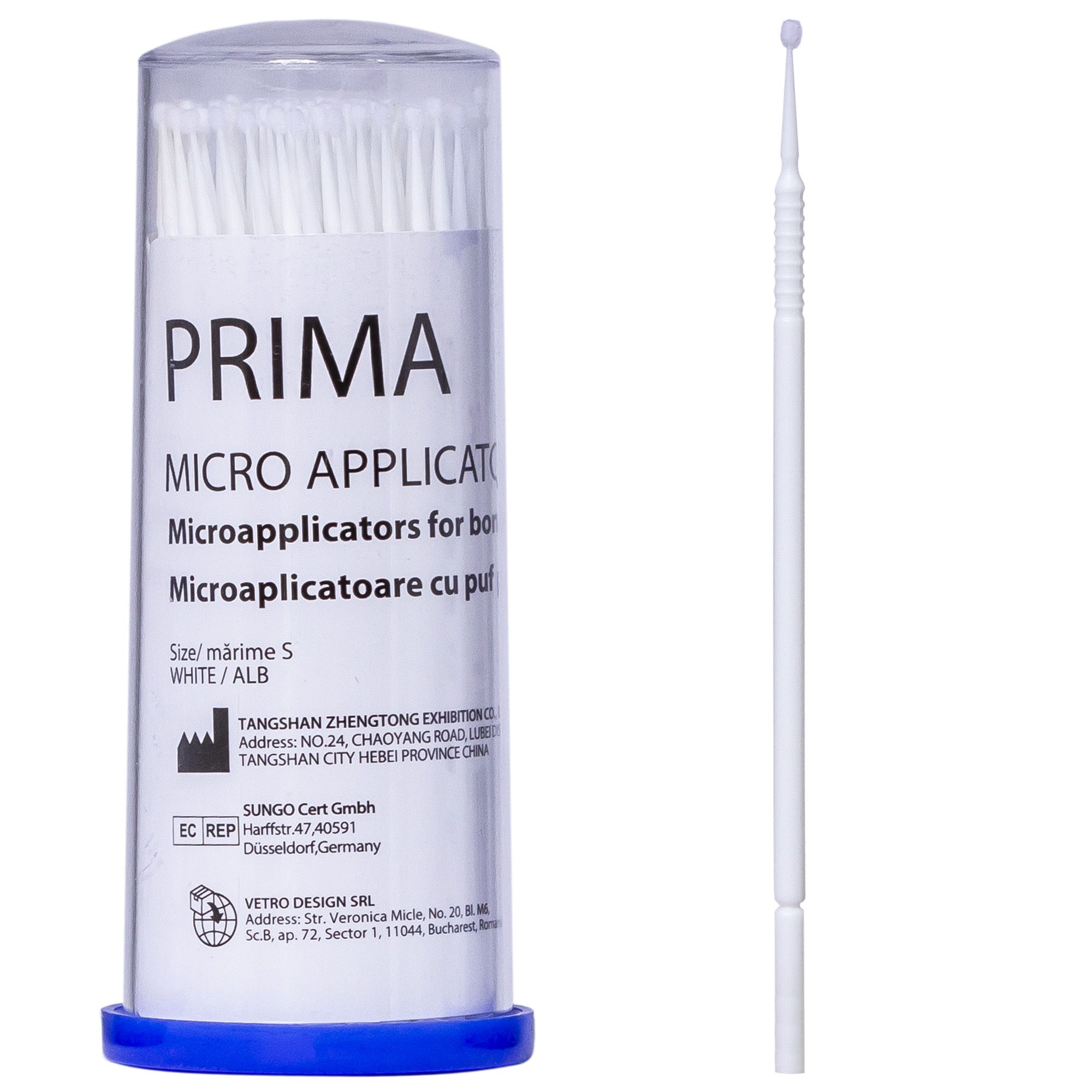 Microaplicatoare dentare PRIMA cu puf, diverse mărimi, 100 bucăți