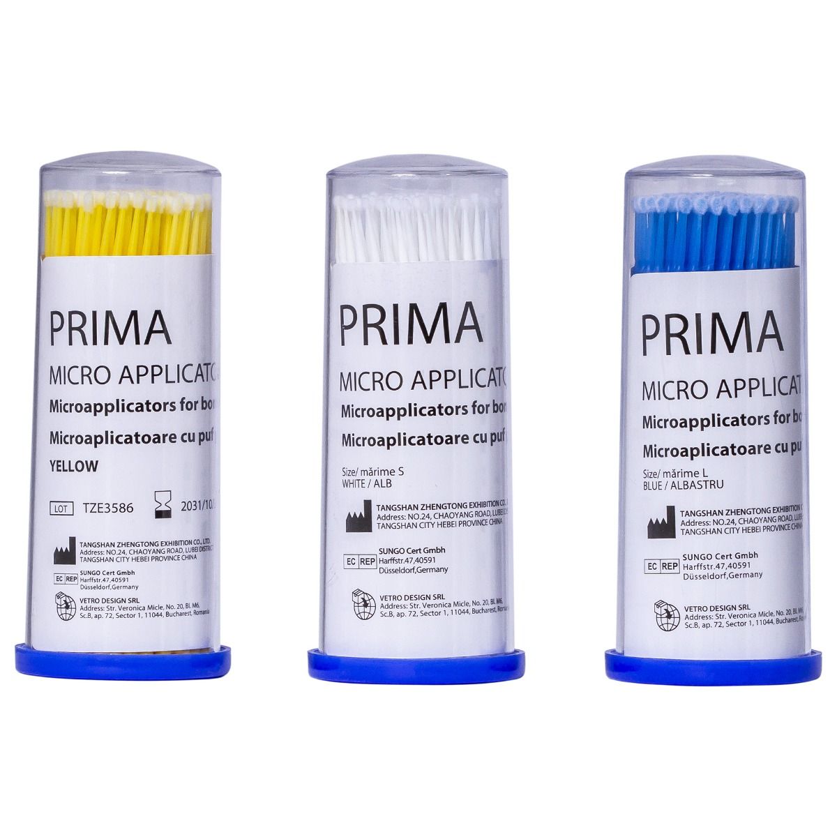 Microaplicatoare dentare PRIMA cu puf, diverse mărimi, 100 bucăți — imaginea 5