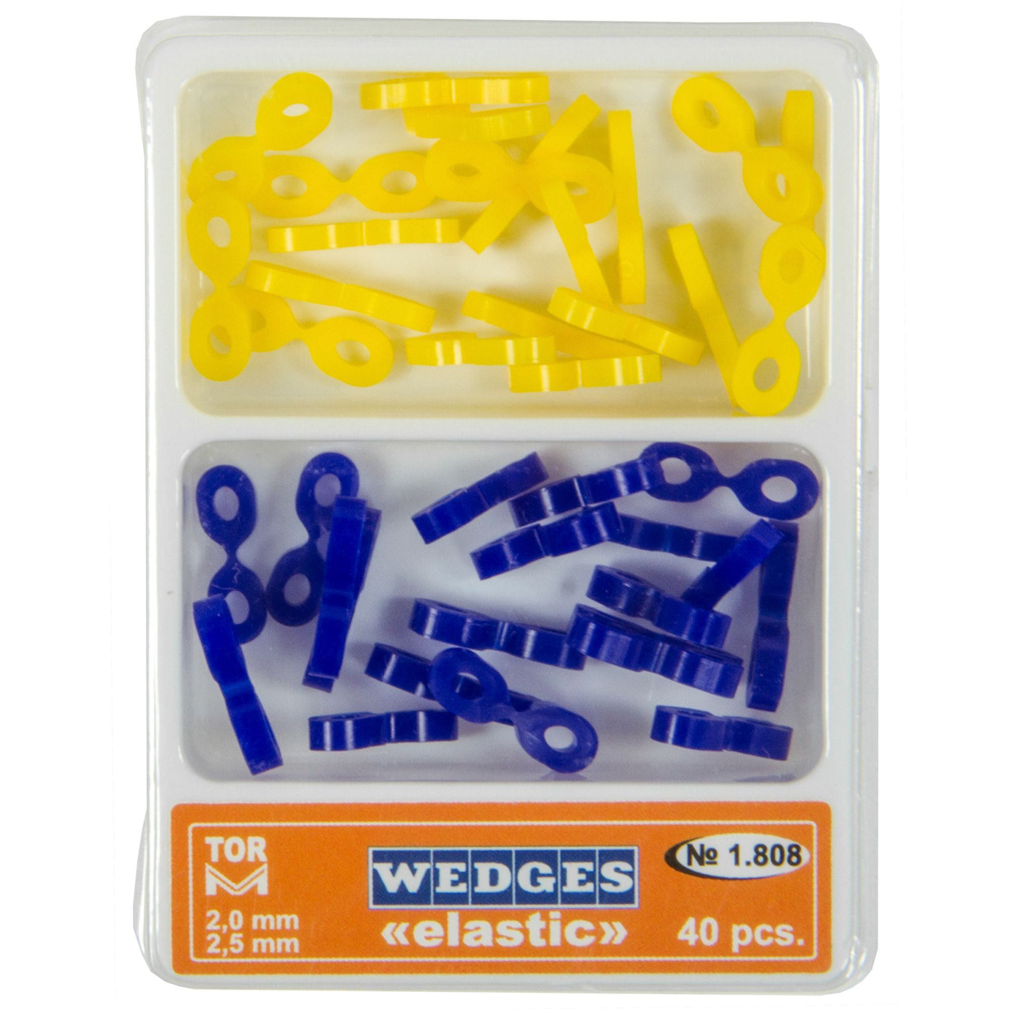 Pene dentare elastice din silicon, albastre și galbene, 40 buc.