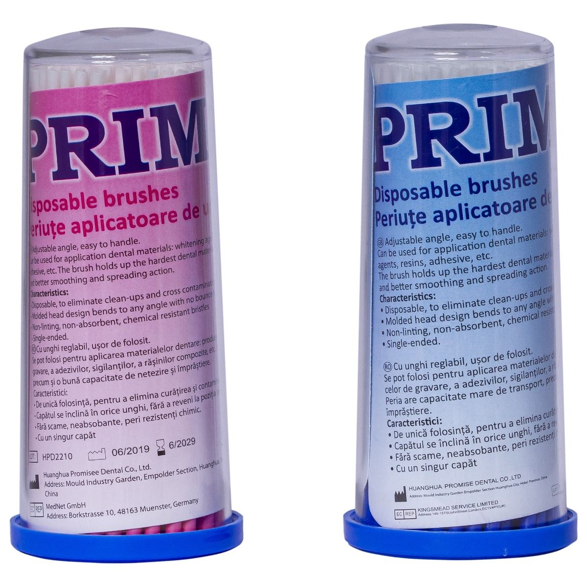 Periute aplicatoare PRIMA pentru bonding demineralizant, de unica folosinta, roz/albastru, 50x110 mm, 100 bucati — imaginea 5