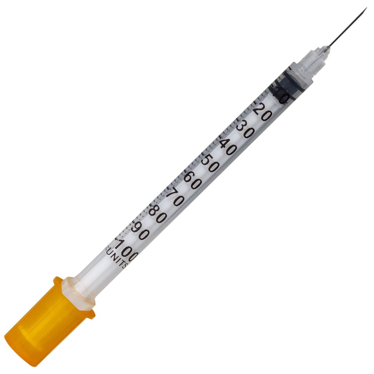 Seringi de insulină PRIMA 1ml, ac fix 27G (0,4x13mm), 100 buc.