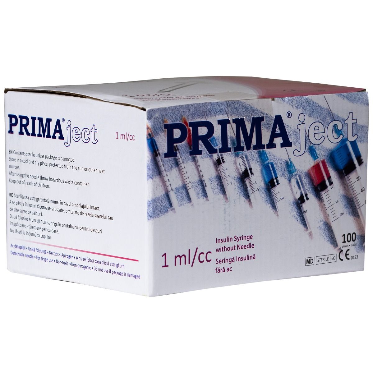 Seringi insulina fara ac PRIMA 1ml, 100 bucati, sterile, unica folosinta — imaginea 4