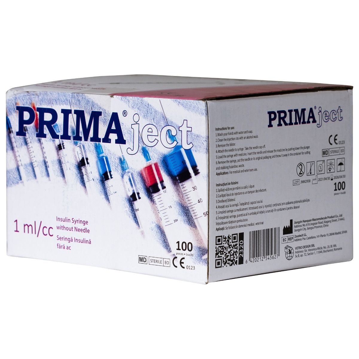 Seringi insulina fara ac PRIMA 1ml, 100 bucati, sterile, unica folosinta — imaginea 5