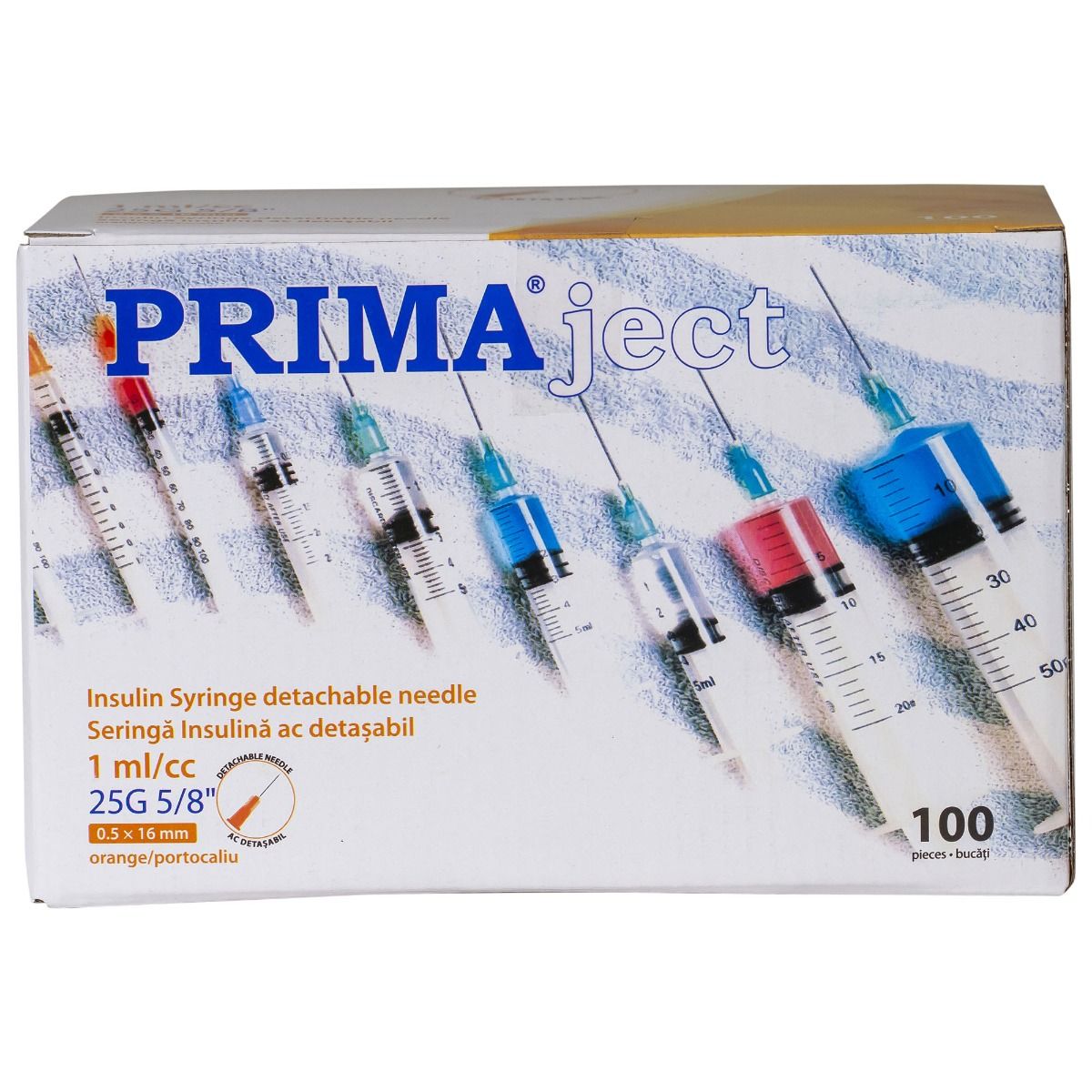 Seringi Insulina PRIMA 1ml cu Ac 25G Detasabil, 100 bucati — imaginea 5