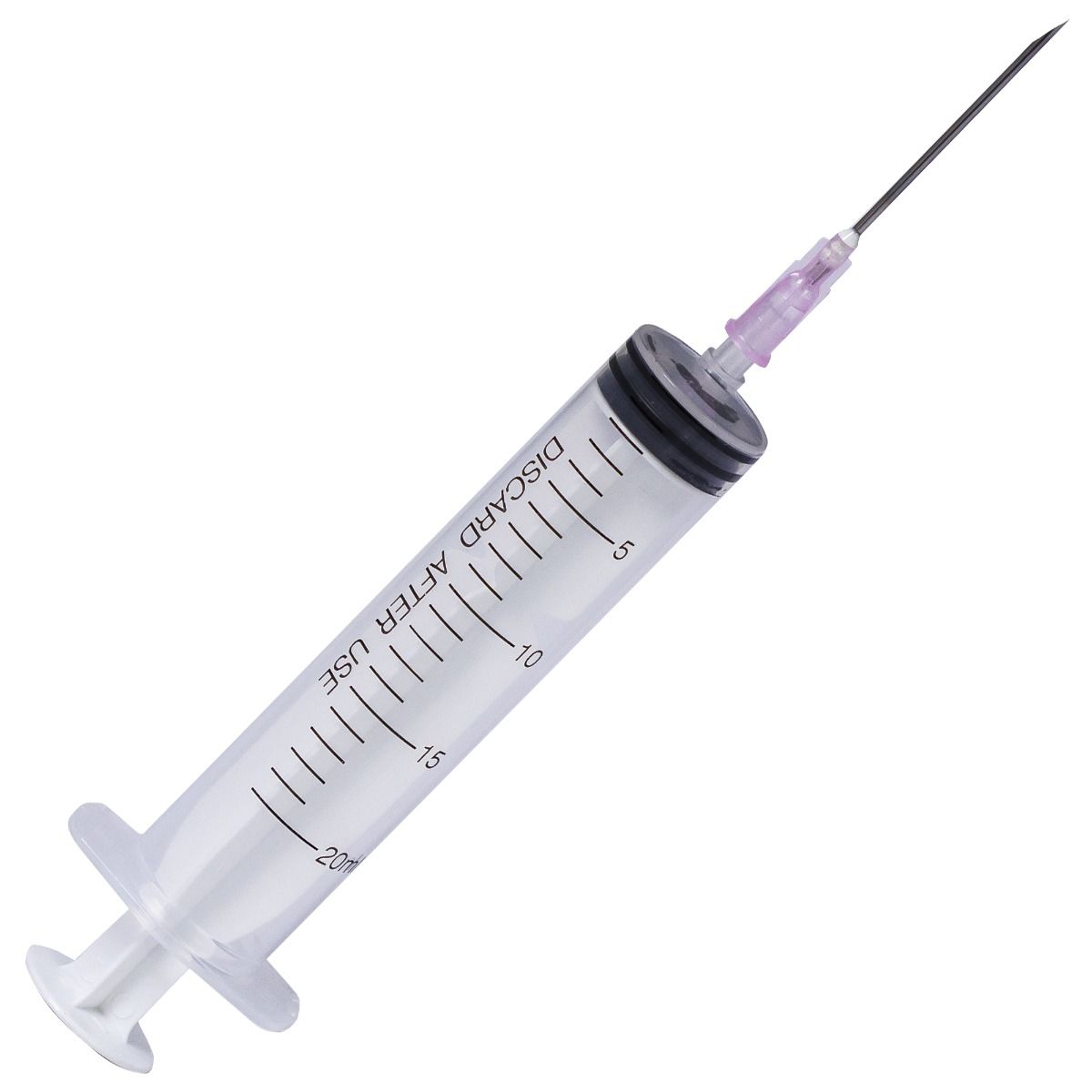 Seringi PRIMA Luer Slip 20ml cu ac roz, 50 bucăți