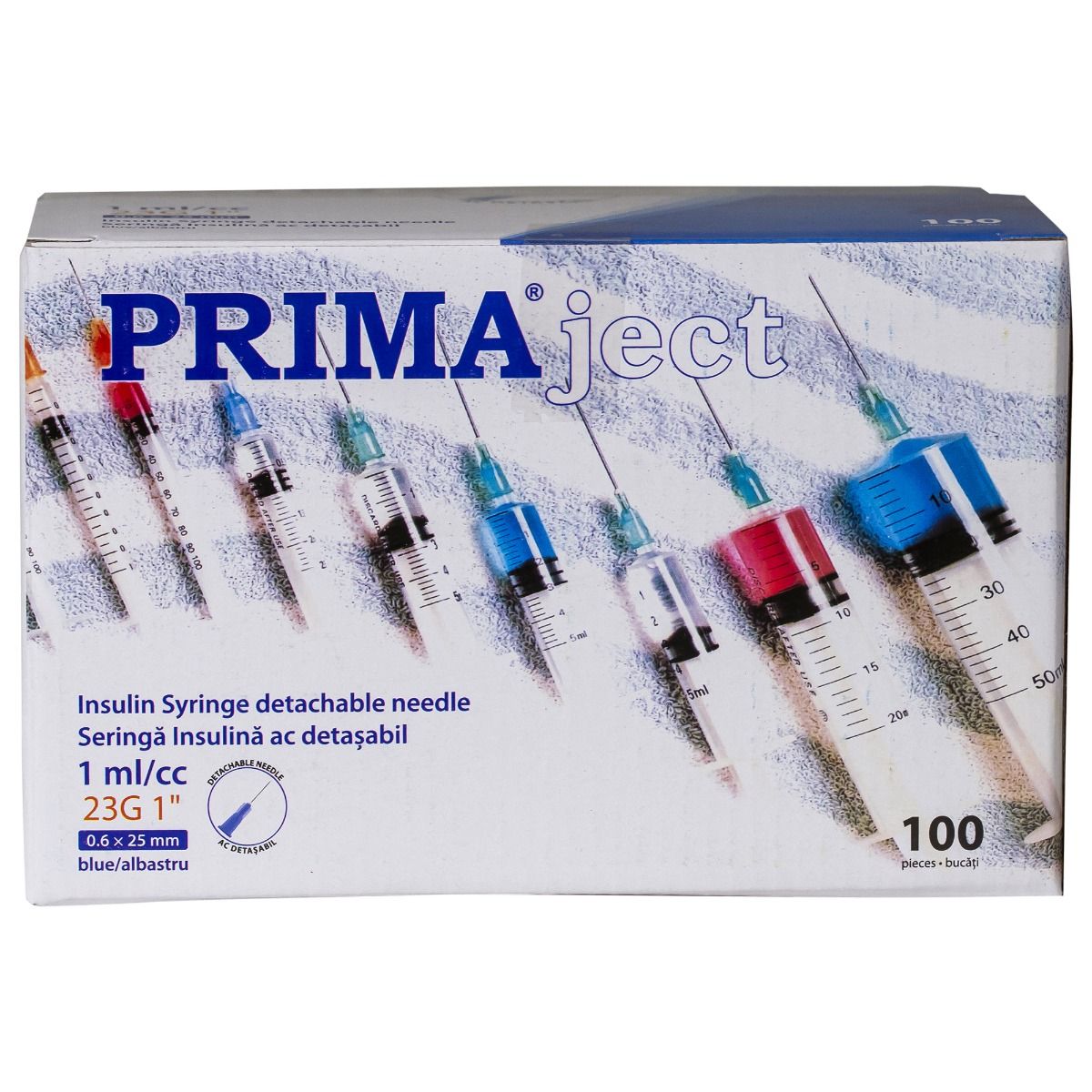 Seringi sterile PRIMA 1ml cu ac 23G detașabil, 100 buc. — imaginea 6