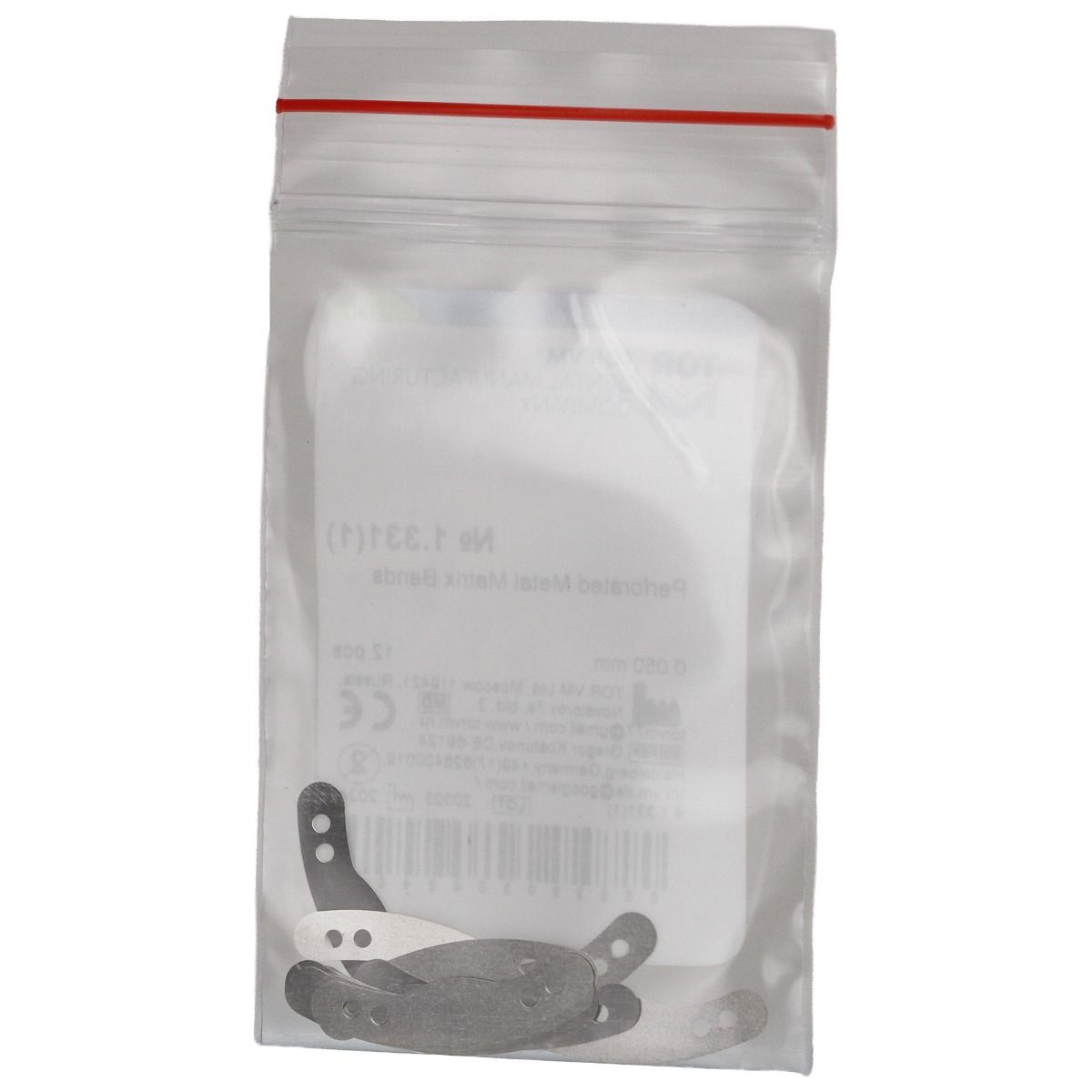Set 12 bucati Matrici Ivory drepte perforate din inox pentru premolari si molari, diverse marimi — imaginea 5