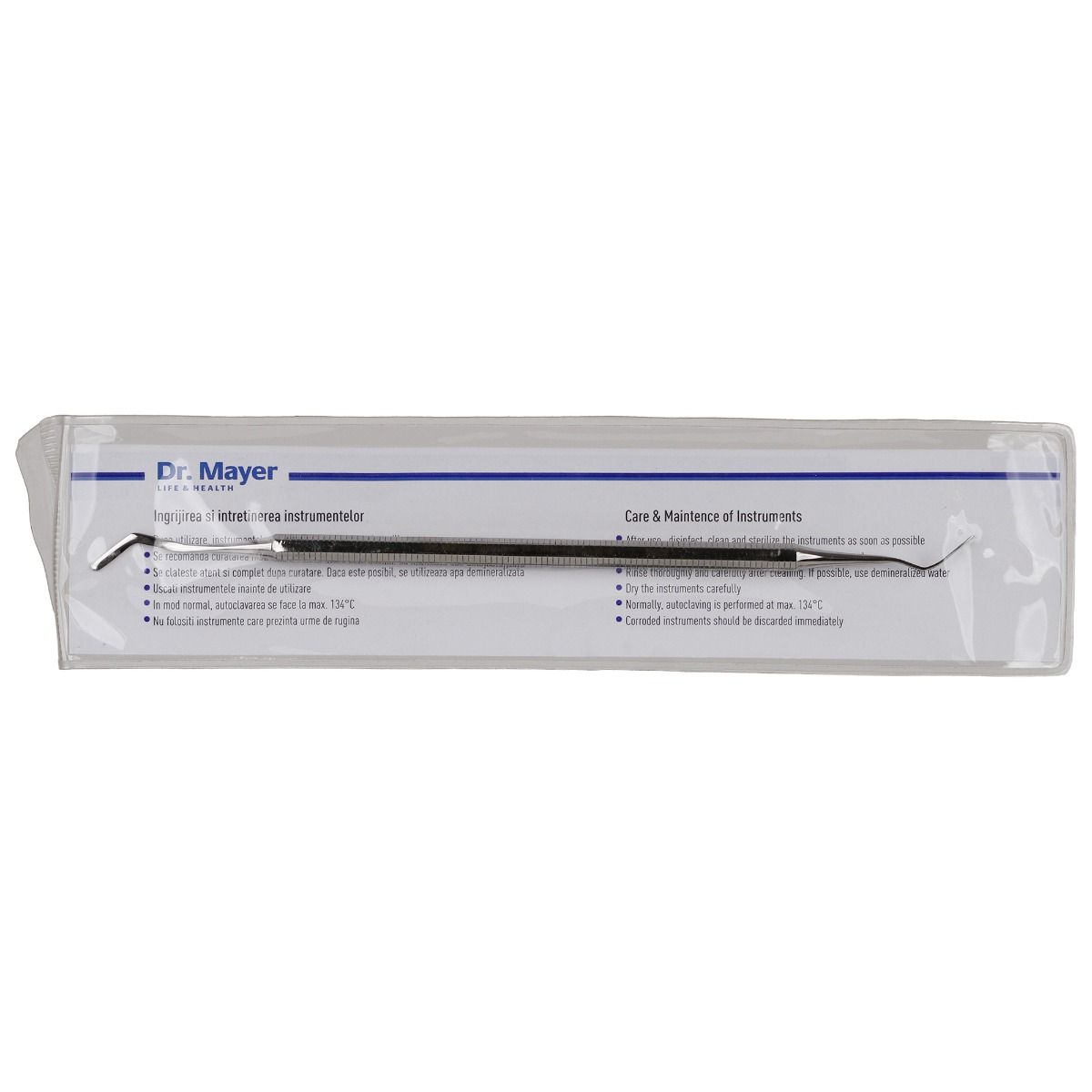 Spatula bucala din inox, cu 2 capete, 17cm
