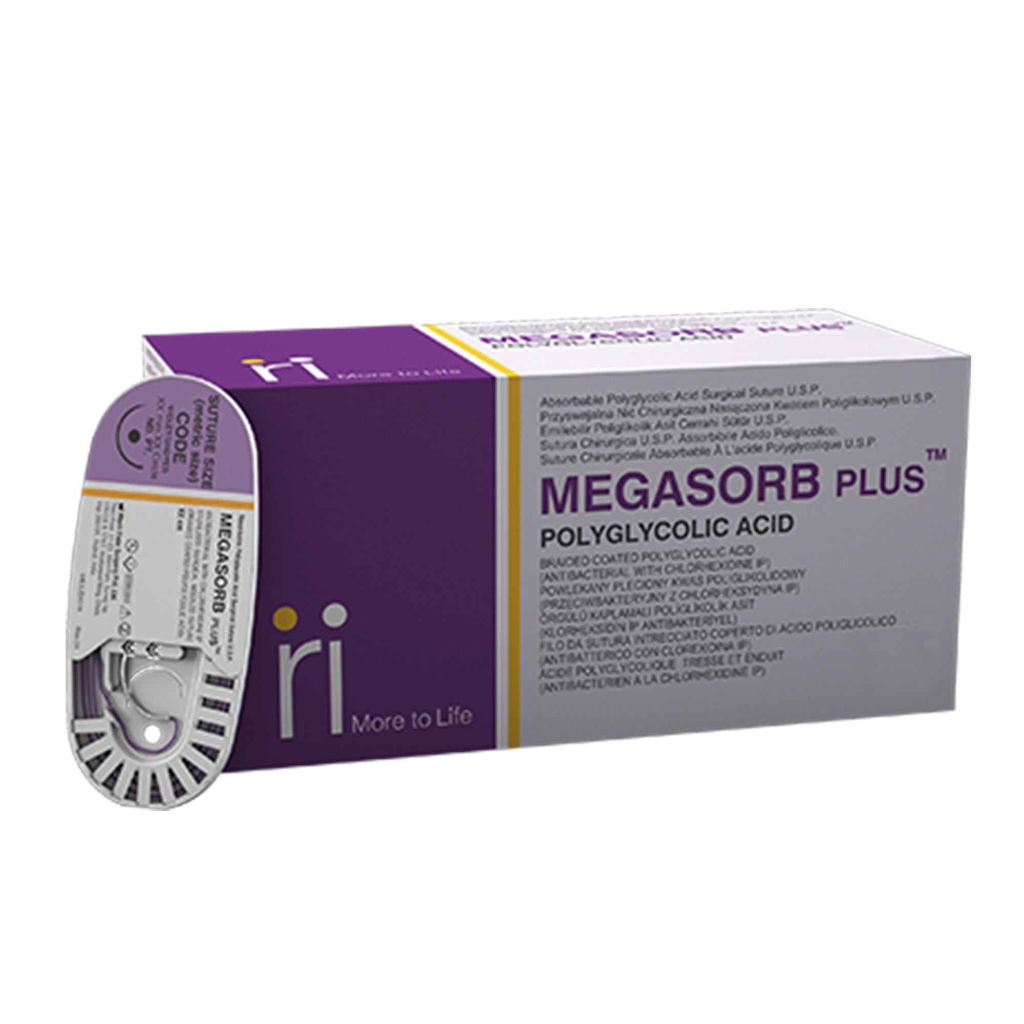 Sutură Resorbabilă MEGASORB PGA 3/0, Ac Rotund 1/2, 30mm