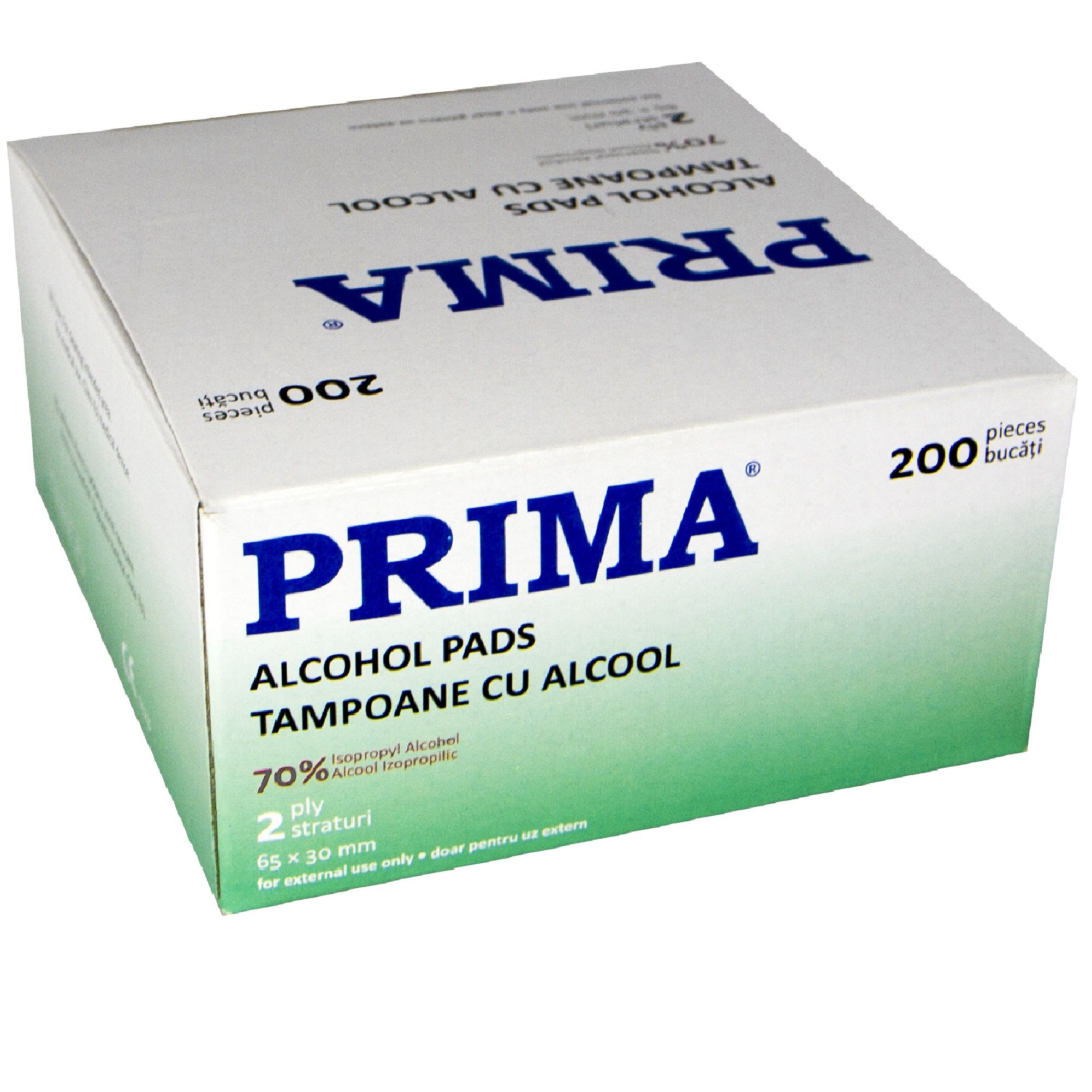 Tampoane impregnate cu alcool, PRIMA, 200 bucati, 6.5 x 3 cm, sterile — imaginea 3