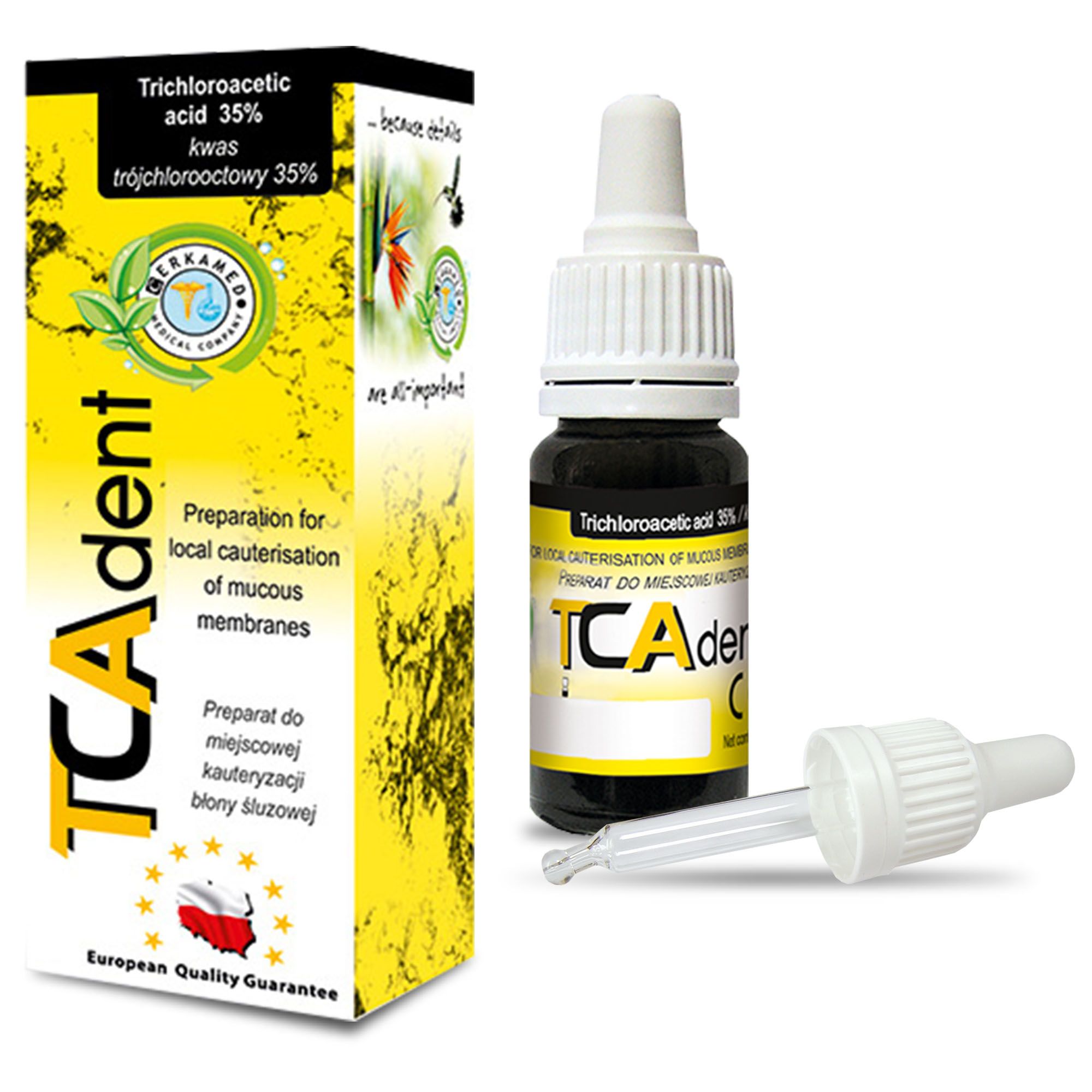 TCAdent: Soluție de Acid Tricloracetic 35%, 10ml + aplicator