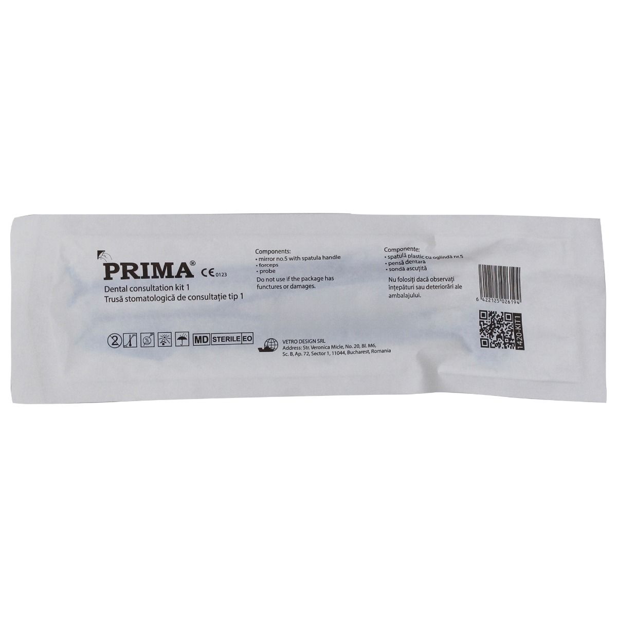 Trusa stomatologica pentru consultatie, KIT 1, sterila, de unica folosinta, PRIMA — imaginea 3