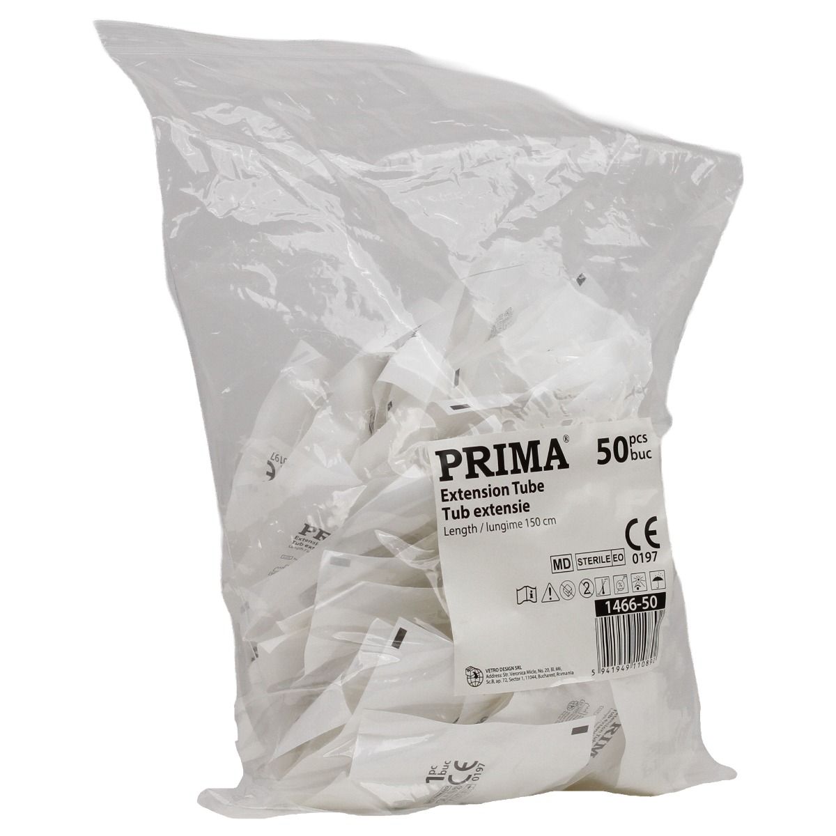 Tub extensie perfuzie 150 cm steril, 50 bucati, PRIMA, diametru 2 mm, Luer-lock, PVC - prelungitor injectomat de unica folosinta — imaginea 5
