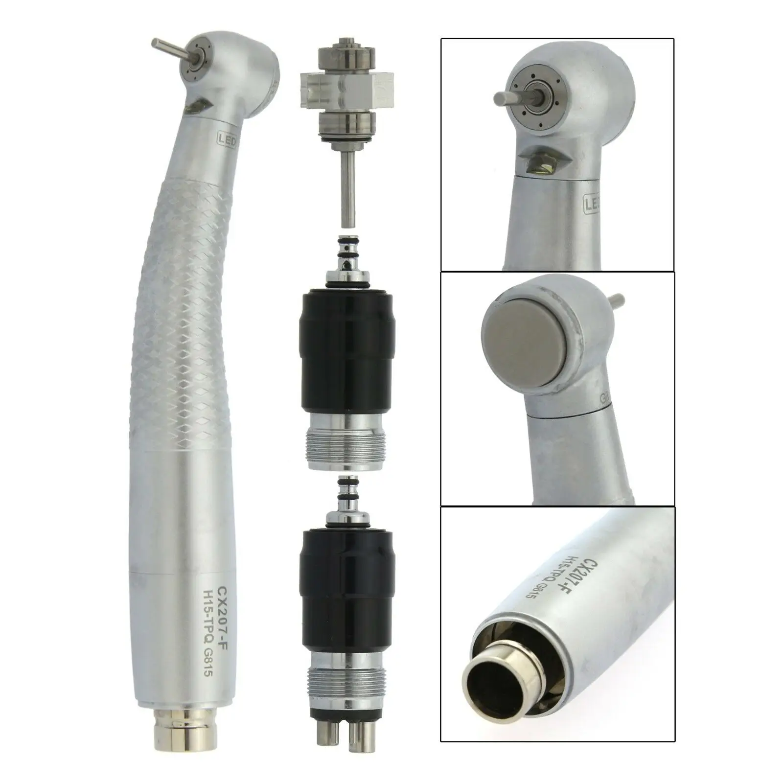 Turbină Dentară COXO H05-MPQ cu Cap Mini, LED și Cuplă Rapidă Midwest — imaginea 3